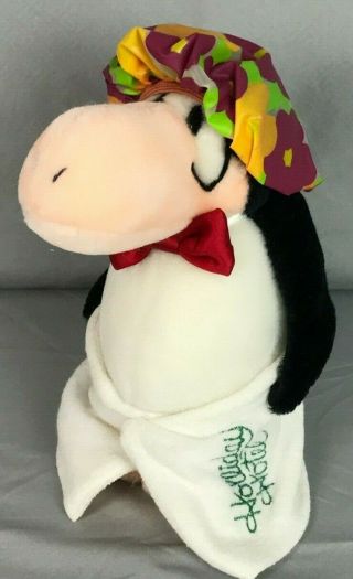 Vintage Dakin Bloom County Opus Penguin 9 " Stuffed Animal Plush Shower Cap Towel