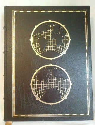 Vintage 1984 World Atlas Easton Press Leather Bound Hardcover With Bookmark