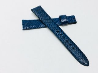 Vintage Omega 17mm Blue Snake Skin Authentic Watch Band Strap (10597m)