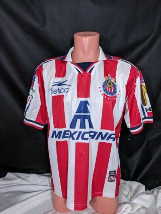 Vtg 1997 - 1998 Chivas Guadalajara Atletica Soccer Sz Small Futbol Home Jersey Men