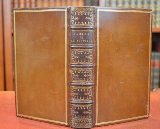 1826 Fables Of La Fontaine - Engraved Plates - Gorgeous Signed Fine Lthr Binding