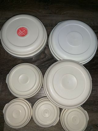 RUBBERMAID 7 Vtg Round Container Nesting Servin Saver Bowls 1/2,  1,  2,  3 Cup 2