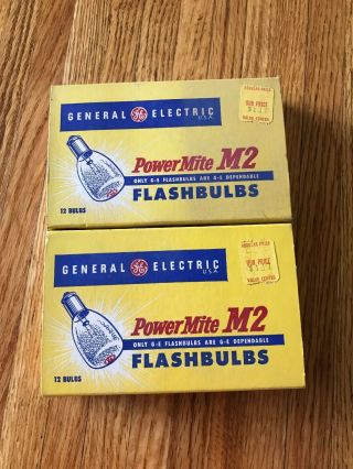 Vintage Sylvania M - 2 Blue Dot Superflash Bulbs Box Of 12 Flashbulbs