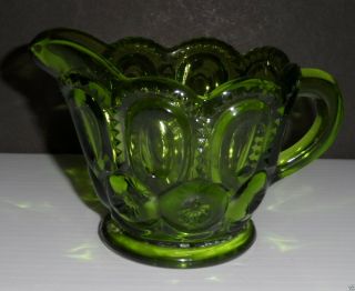 Vintage L.  E.  Smith Green Moon And Stars Creamer Pitcher