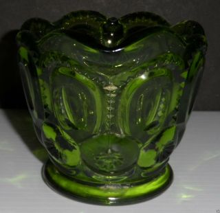 Vintage L.  E.  Smith Green Moon and Stars Creamer Pitcher 4