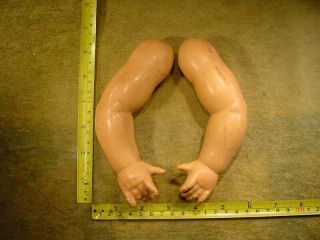 2 X Vintage Composition Doll Arm Size 6.  2 " Matching Pair Age 1920 Altered Art 1