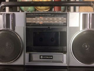 Vintage Hitachi TRK - 6820H Ghettoblaster BoomBox Radio Am Fm Tape Cassette Player 2