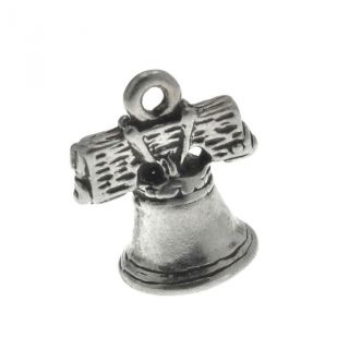 Vintage 3d Sterling Silver Liberty Bell Bracelet Charm / Pendant 925 1.  9 C - 320