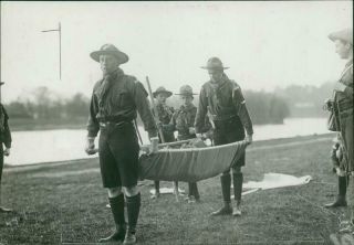 Boy Scouts For German Jour.  - Vintage Photo