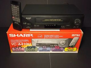Sharp Vc - A410u Vcr With Remote And Box