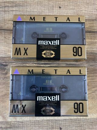 Maxell Mx 90 Cobalt Metal Audio Cassette Tape X 2 Hi Energy Alloy