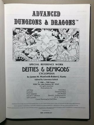 Vintage 1980 Advanced Dungeons & Dragons Deities & Demigods Hardcover D&D 128 pg 3