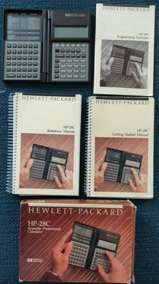 Vtg Hewlett - Packard Hp 28c Calculator Box,  Manuals -