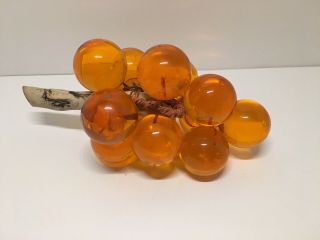 Vintage Lucite Amber Grape Cluster