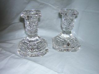 Vintage Waterford 4 " Tall Crystal Candlesticks / Candle Holders Hallmarked