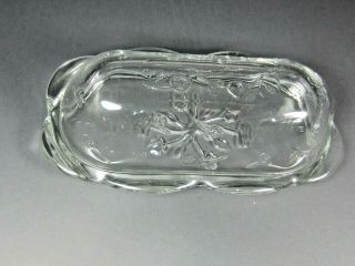 Vintage Anchor Hocking Savannah Covered Butter Dish Flowers Clear Glass Exc Cond