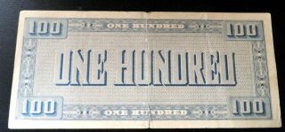 Vintage The Confederate States America One Hundred Dollars Richmond Nov 1862 2