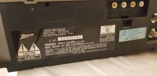 Vintage Zenith VHS VCR Player Recorder VR 2100 3