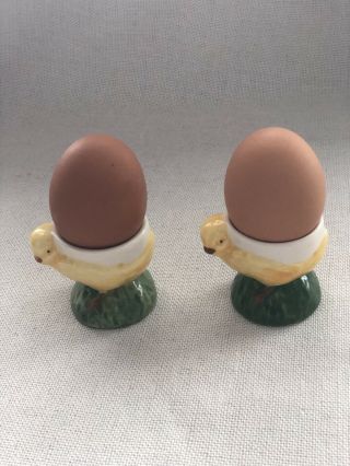 2 Vintage Ceramic Chick Egg Cup Made In Portugal