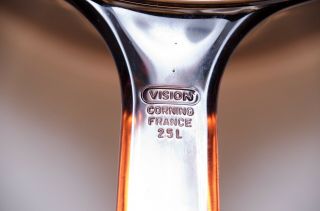 Corning Pyrex Vision Ware Large Amber 2.  5 L Sauce Pan France Vintage 7