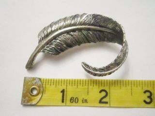 Danecraft Sterling Silver Detailed Large Leaf Brooch Pin 13.  5 Gm 2.  5 " Vintage