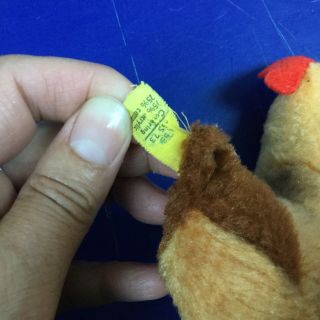 Vintage Steiff Hen Chicken w/Button & Flag ID Stuffed Animal 5