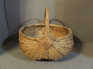 Vintage Hand Woven Wood Gods Eye Buttocks Basket