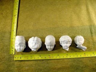5 X Excavated Vintage Victorian Bisque Doll Head Hertwig & Co Age 1860 Art 13135