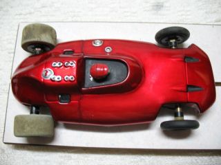 1/24 SCALE VINTAGE HARVEY ALUMINUM SCRATCH - BUILT CANDY RED SLOT CAR 1 4