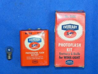 Vintage Eveready " Nine Lives " Photographic Flash Battery No.  460 45 Volts Spent