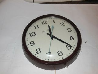Vintage General Electric Wall Clock Model 2012 Plastic Large School Clock - Vguc