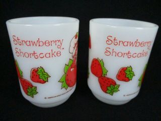 2 - Vtg 1980 Anchor Hocking Strawberry Shortcake Milk Glass Coffee Mug 2