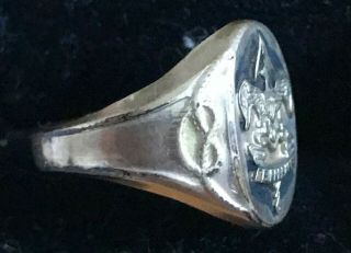 Vintage 10k Gold Filled GF Old Boy Scout Ring Be Prepared Eagle & Rope Size 5.  75 3