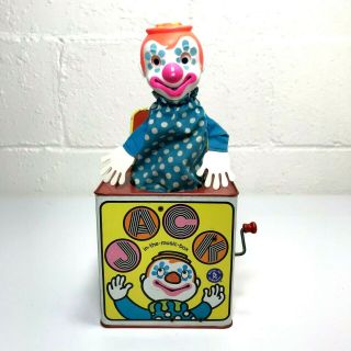 Vintage Jack In The Music Box Clown 1968 Matty Mattel Presents Toymakers