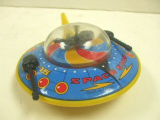 Vintage Flying Saucer Ufo Space Ship Toy V - 15 Tin & Plastic - Made In Japan