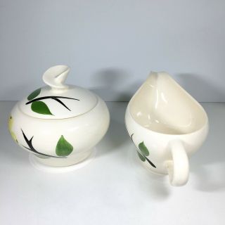 Vintage Joni Dixie Dogwood Covered Sugar Bowl and Creamer Hand Painted 2