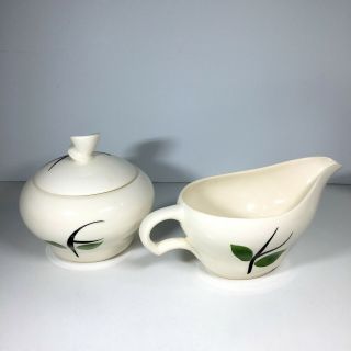 Vintage Joni Dixie Dogwood Covered Sugar Bowl and Creamer Hand Painted 3