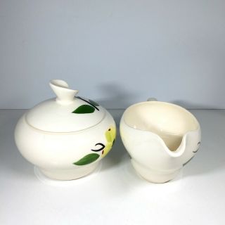 Vintage Joni Dixie Dogwood Covered Sugar Bowl and Creamer Hand Painted 4
