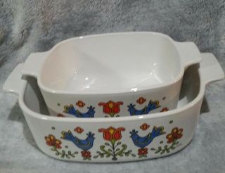 Vintage Corning Ware A - 1 1/2 - B And A - 2 - B Friendship Casseroles.