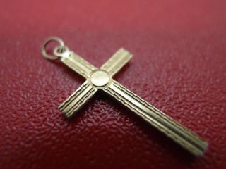 30 Mm Christian Vintage Hallmarked London 1978 9ct Gold Cross Crucifix Pendant