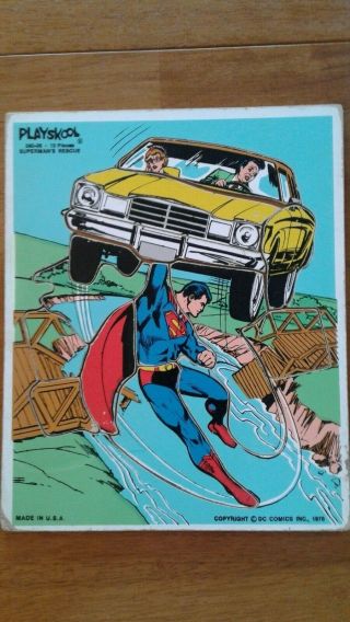Superman Playskool Wooden Puzzle Vintage 1976 Superman 