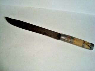 Vintage Civil War Era Butcher Knife Unmarked 11 - 1/2 "