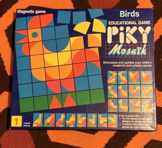 Vintage Piky Mosaik Magnetic Art Kids Craft Game