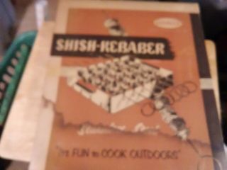 Vintage Androck Shish Kebober Kabob Skewer Set With Recipe Book
