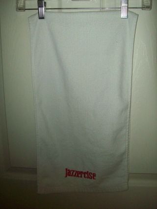 Vintage Jazzercise Workout Towel White W/vintage Red Logo,  40 " Long,  Very