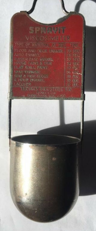 Sprayit Viscosimeter Viscosity Meter Paints Oils Vintage Thomas Industries Tool