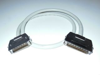 Used/vintage 3ft Low Voltage Scsi Cable Hd68 Male To Hd50 Male Grey Clip Adapter