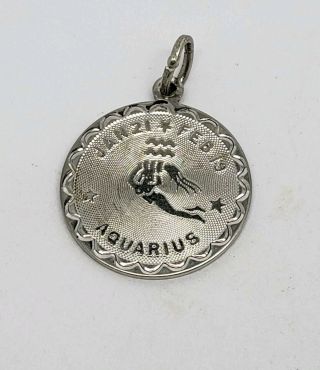 Vintage Sterling Silver Aquarius Zodiac Sign Bracelet Charm