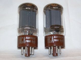 Pr Rca Type 5881 Tubes,  Matched Tests,  Close Date Codes,  6l6,  6l6wgb,  Brown Base