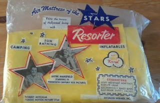 Vtg Inflatable Resorter Air Mattress - Jayne Mansfield,  Robert Mitchum Blow Up